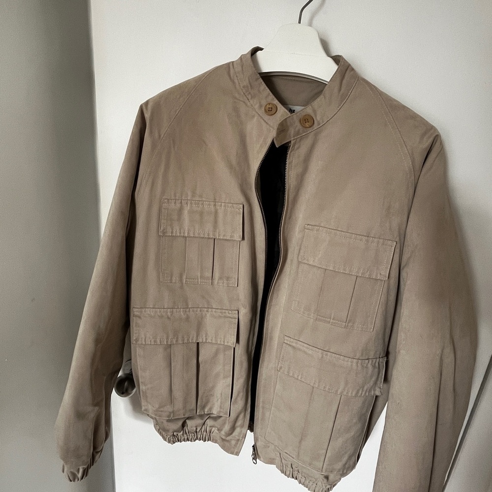 Men's Beige Bomber Style Jacket